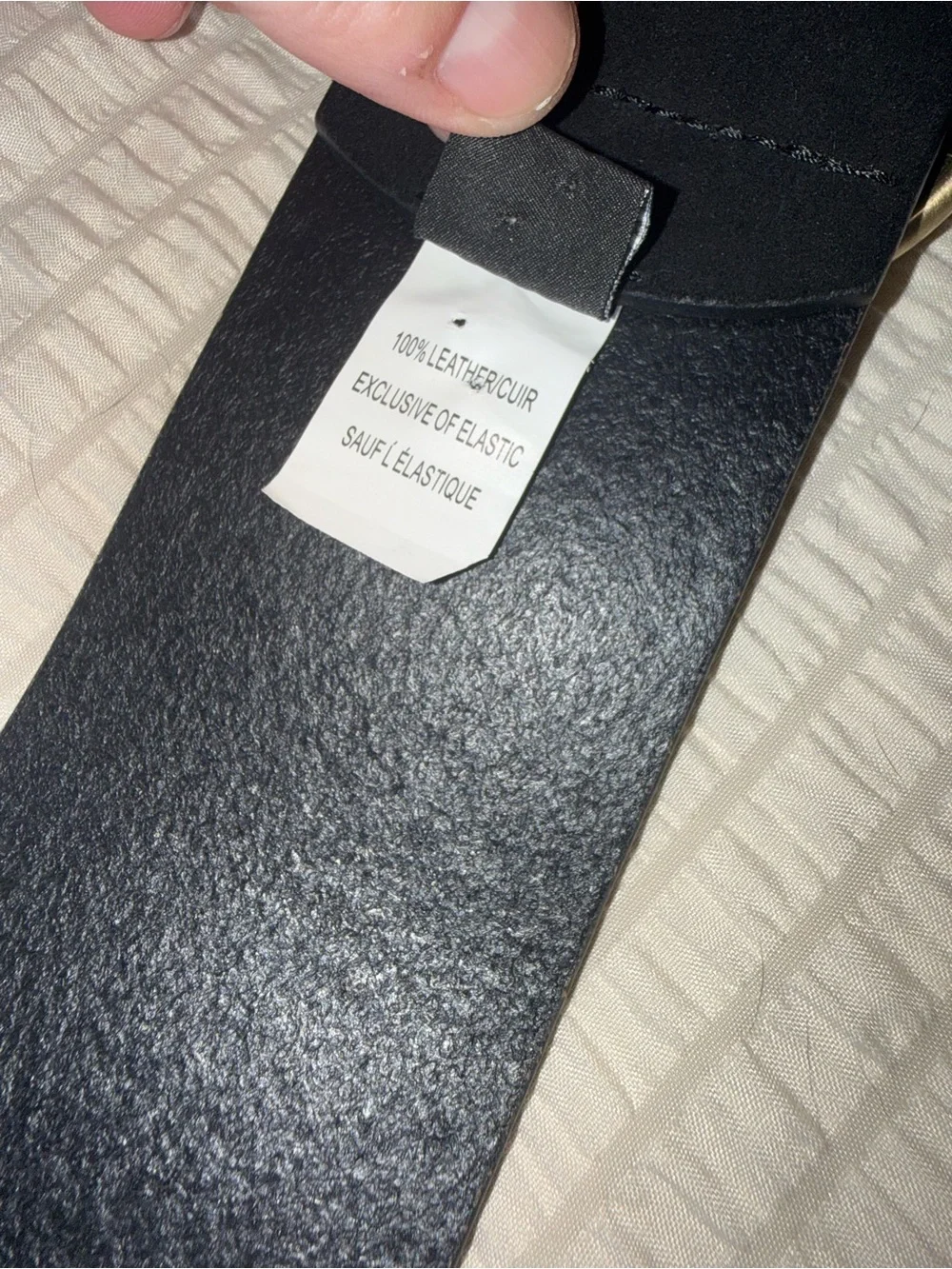 NWT Something Navy Black Leather Studded Elastic Ring Wide Belt XS/S